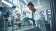© Phoophinyo - Medical technology: Portrait of a young prosthetic technician holding a prosthetic part and checking the quality of the prosthetic leg and making adjustments while working in a modern laboratory.