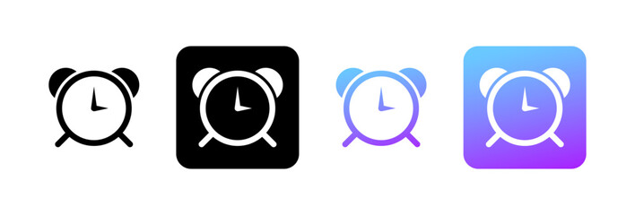 Poster - Alarm clock icons. Different styles, alarm clock icons. Vector icons