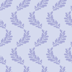 Poster - Blue vertical climbing vines repeat pattern, seamless vector wallpaper