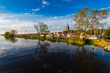 Evening Harbor Reflection in Mariestad, Sweden