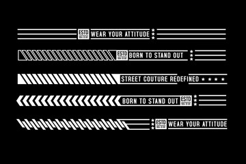 Stripe line clothing streetwear design template