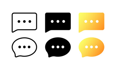 Poster - Message bubble icons. Different styles, message bubbles, notification bubble icon mockup. Vector icons