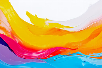 Poster - Color brushstroke oil or acrylic paint design element.