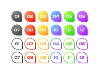 Poster - Bubbles icons with numbers. Flat, color, message bubbles, bubble icons with numbers. Vector icons