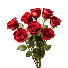 Poster - Bouquet of red roses on transparent background PNG