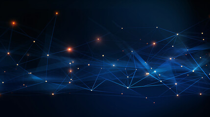 Modern abstract network science connection technology gold line premium dot and graphic design. on hi tech future blue background network. 