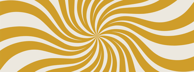 Ice cream swirling radial background. Converging psychadelic scalable stripes. Fun sun light beams. Helix rotation rays. Vector illustration for swirl design. Summer. Vortex spiral twirl. 