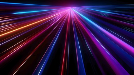 Poster - eon futuristic flashes on black background. Motion light lines backdrop. For banner, postcard, illustration.
