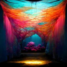 Coral Reefs Inspired Light Installation Avatar Inspired Landscapes Abstract Nylon Structures Glow 