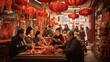 multi generational asian family. Chinese family reunion. heartwarming moments of Chinese family. chinese lunar new year