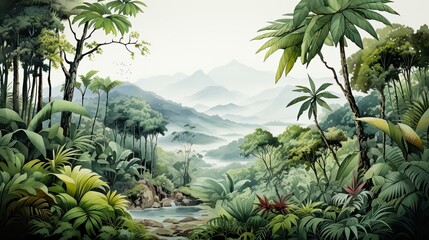 Wall Mural - wonderful backgrounds of tropical forests.