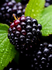 Wall Mural - A macro photo of a blackberry.