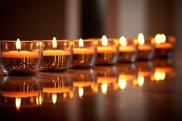 Wall Mural - Christmas candles in glass cups