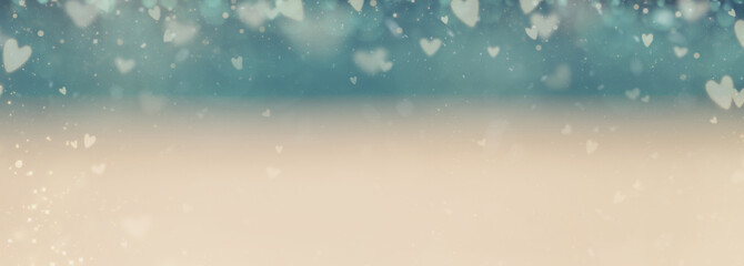Background with heart shaped bokeh light, pastel color, template for scrapbook, flare overlay, defocused
