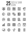 © Icon - 25 SEO And SAM Outline icons Pack vector illustration.