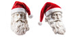 © comicsans - Set of marble Santa Claus heads isolated on the transparent background.