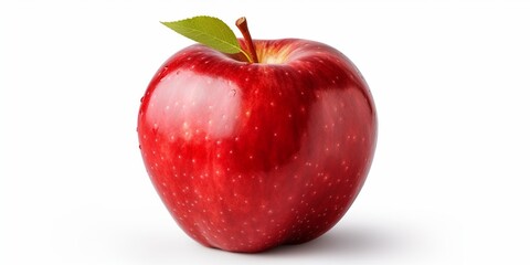 Poster - Red apple isolated on white background, full depth of field : Generative AI