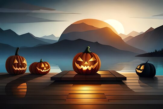 halloween pumpkin on the roof