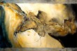 Fractured Golden Marble Abstract expressionism painting rock formation detailed brush strokes 