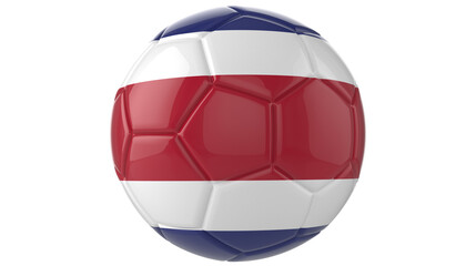  Costa Rica flag football on transparent background