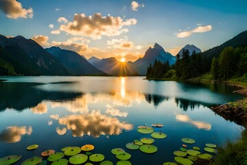 Poster - lake in mountains