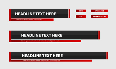 Aufkleber - broadcast news lower third banner templates for television, video and media channels. set of modern 
