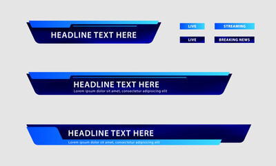 Aufkleber - lower third news vector. set of lower third bar templates for television, video and media online