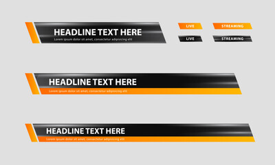 Aufkleber - lower third news vector. set of lower third bar templates for television, video and media online