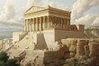 19th-century reconstruction of Salomon's temple. Generative AI
