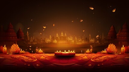 Diwali lights celebration background, hindu festival, india, diya lamp