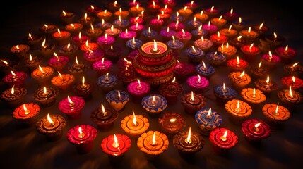 Diwali lights celebration background, hindu festival, india, diya lamp