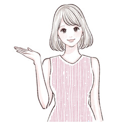 説明をする女性のイラスト