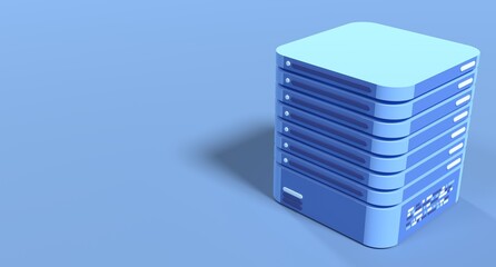 Poster - 3d server icon. computer server 3d render icon. cloud computing. 3d render illustration