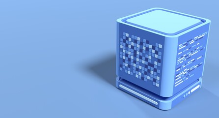 Poster - 3d server icon. computer server 3d render icon. cloud computing. 3d render illustration