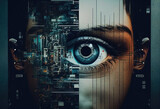 Fototapeta  - Artificial Intelligence spying on humans - Generative AI illustration