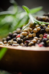 Canvas Print - Peppercorn on rustic background.