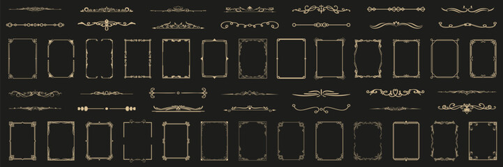 vintage elegant ornament divider and frames collection. classic divider and frame element for design