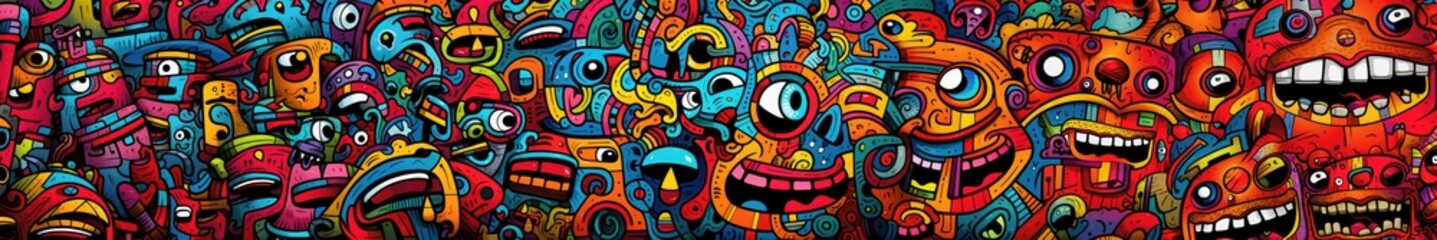 Wall Mural - colorful simple doodles art gratify