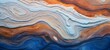 Wood art background illustration - Abstract closeup of detailed organic blue orange wooden waving waves wall texture banner wall, overlapping layers