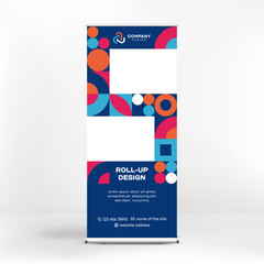 Wall Mural - roll up design, creative background for advertising, layouts for seminars, business conferences, exh