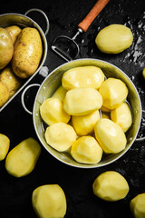 Wall Mural - Fresh peeled potatoes.