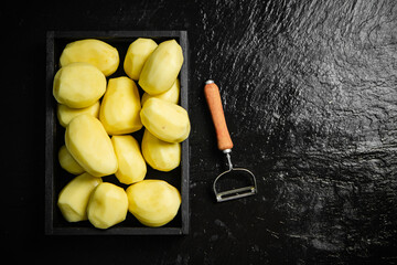 Poster - Fresh peeled potatoes.