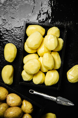 Poster - Fresh peeled potatoes.