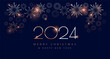 Christmas and Happy New Year 2024 background with fireworks - luxury design for social media or greeting cards