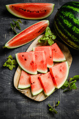 Poster - Sliced fresh watermelon.