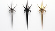 Tridents silver golden and black metal