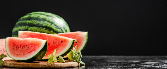 Wall Mural - Sliced fresh watermelon.