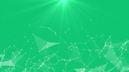 Modern lines and dots plexus with light rays futuristic Turquoise background