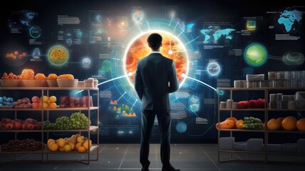 Leinwandbilder - Visualize a person analyzing consumer behavior and competitor strategies in market analysis