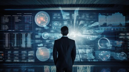 Aufkleber - Visualize a person conducting risk assessments and portfolio analysis in the field of financial analysis